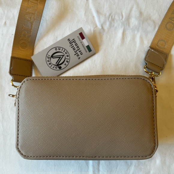 NWT Valentino Orlandi “V” Logo Taupe Camera Bag - Picture 9 of 9